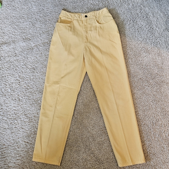 Talbots Yellow Straight Leg Trousers | Size 6 | High Rise - Picture 2 of 5